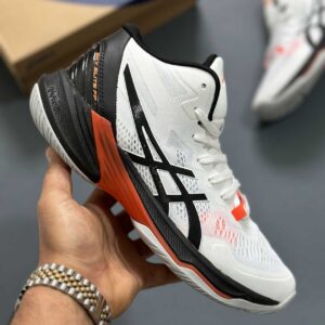 کفش والیبال آسیکس مدل Asics Sky Elite FF2 سفید مشکی نارنجی مسترکوالیتی
